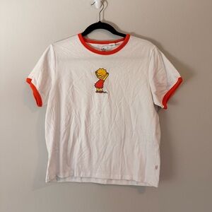 Levi's x The Simpsons Lisa Red Ringer Crop T-Shirt in White *Juniors* Size Large